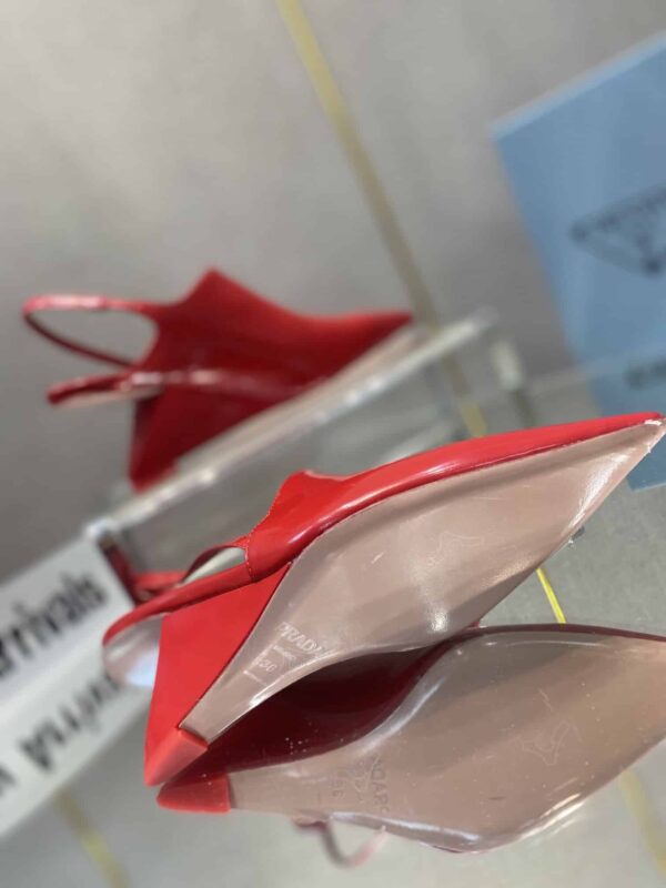 Prada Brushed Slingback Pumps Red For Women 2.6in/65mm PRD