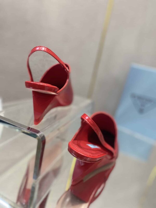 Prada Brushed Slingback Pumps Red For Women 2.6in/65mm PRD