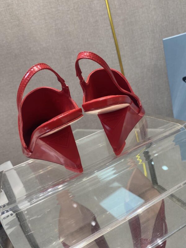 Prada Brushed Slingback Pumps Red For Women 2.6in/65mm PRD