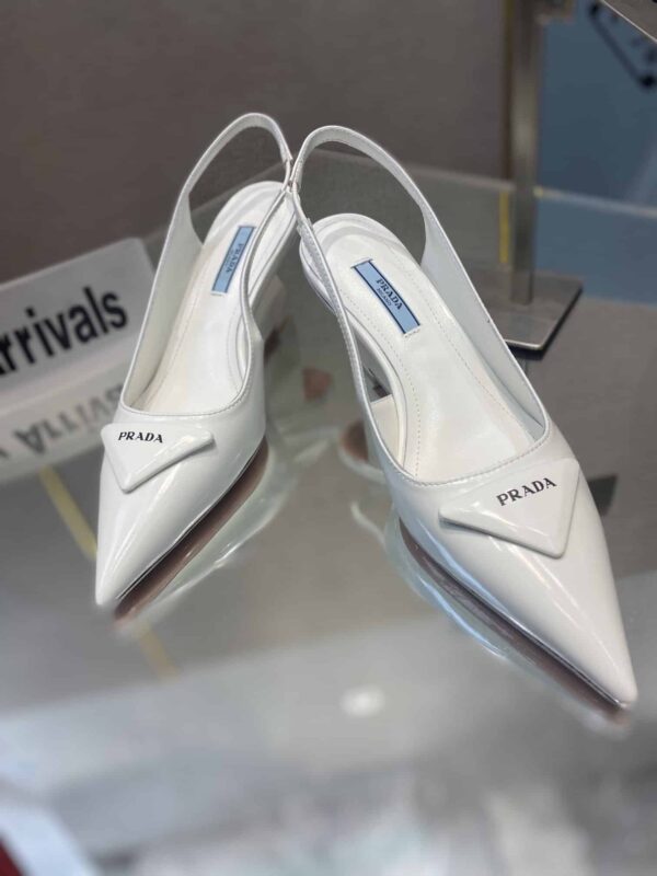 Prada Brushed Slingback Pumps White For Women 2.6in/65mm PRD