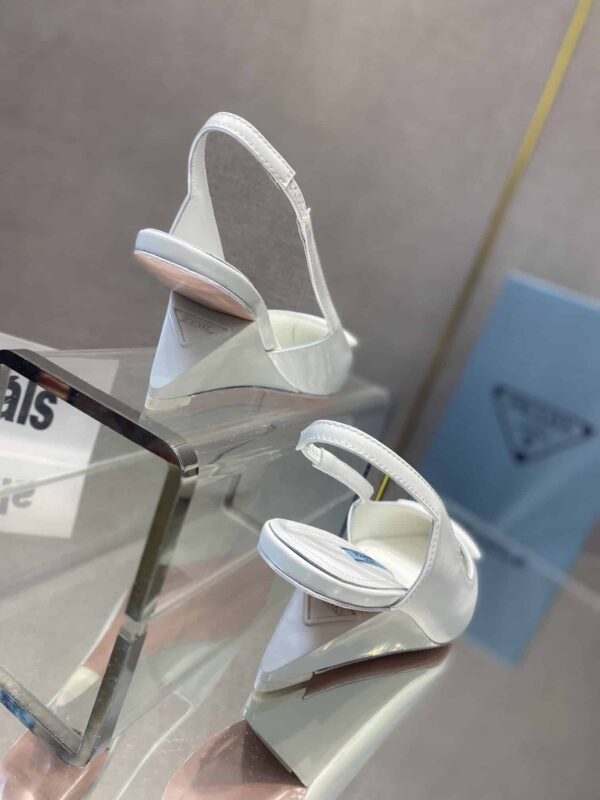 Prada Brushed Slingback Pumps White For Women 2.6in/65mm PRD