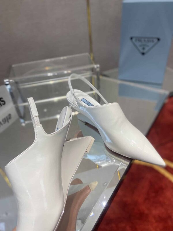 Prada Brushed Slingback Pumps White For Women 2.6in/65mm PRD