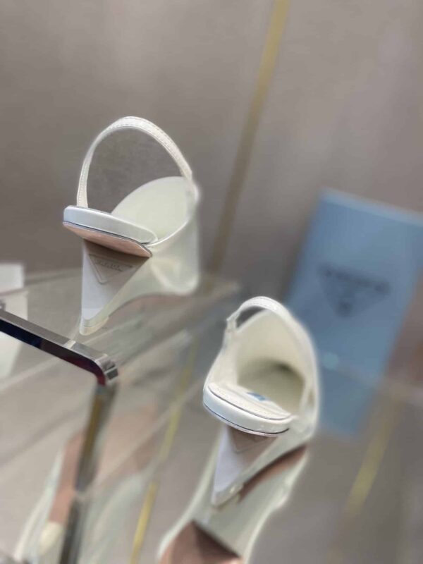 Prada Brushed Slingback Pumps White For Women 2.6in/65mm PRD