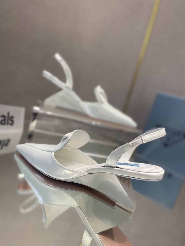 Prada Brushed Slingback Pumps White For Women 2.6in/65mm PRD