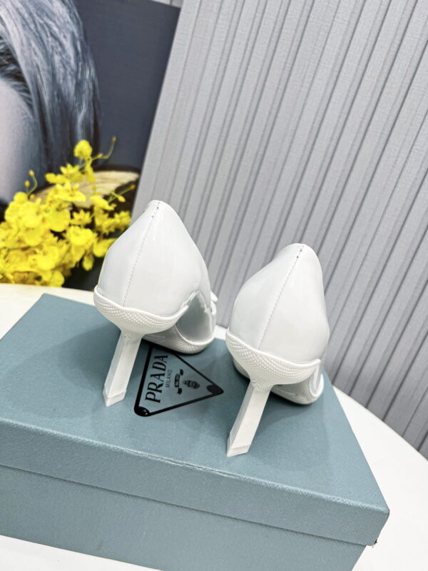 Prada Brushed Slingback Pumps White For Women PRD