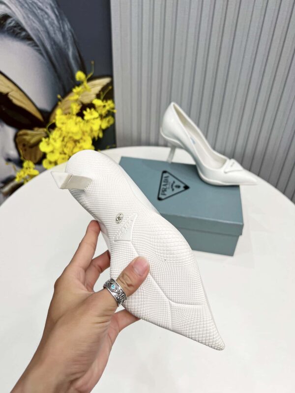 Prada Brushed Slingback Pumps White For Women PRD