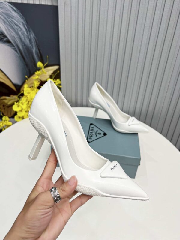 Prada Brushed Slingback Pumps White For Women PRD