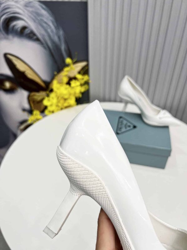 Prada Brushed Slingback Pumps White For Women PRD