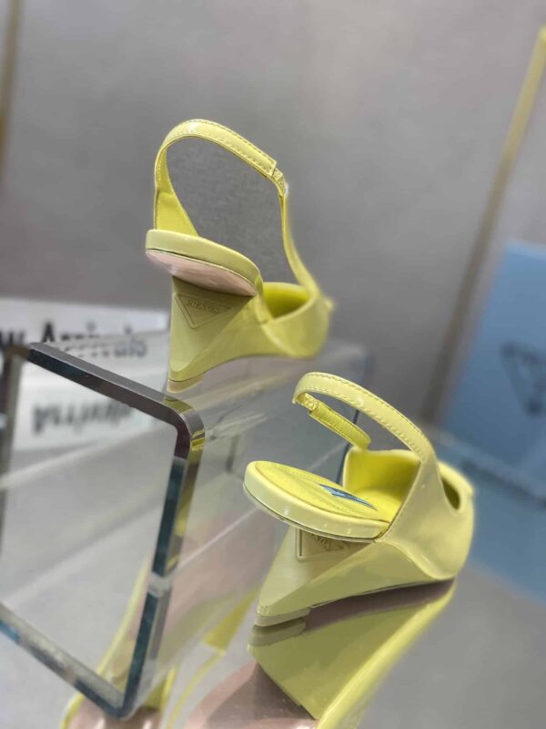 Prada Brushed Slingback Pumps Yellow For Women 2.6in/65mm PRD