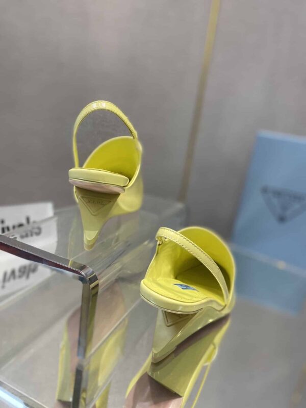 Prada Brushed Slingback Pumps Yellow For Women 2.6in/65mm PRD
