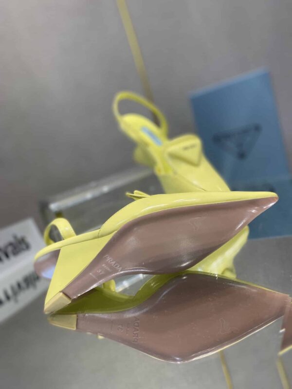 Prada Brushed Slingback Pumps Yellow For Women 2.6in/65mm PRD