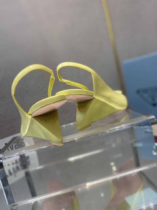 Prada Brushed Slingback Pumps Yellow For Women 2.6in/65mm PRD