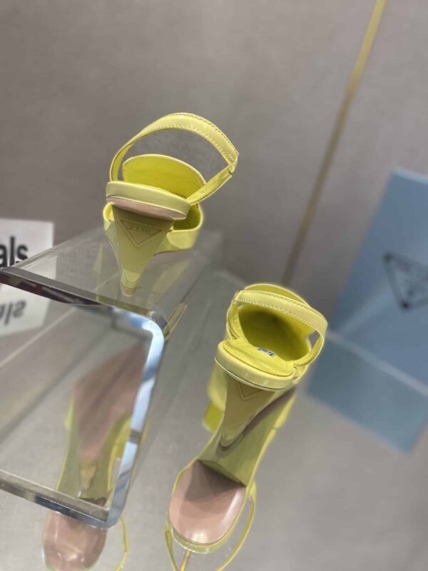 Prada Brushed Slingback Pumps Yellow For Women 2.6in/65mm PRD