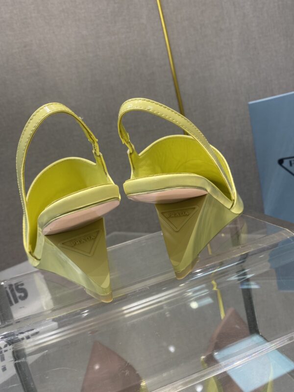Prada Brushed Slingback Pumps Yellow For Women 2.6in/65mm PRD