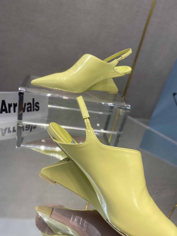Prada Brushed Slingback Pumps Yellow For Women 2.6in/65mm PRD