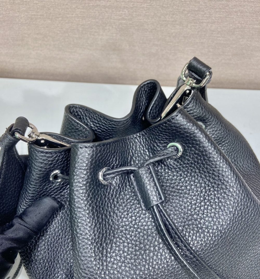 Prada Bucket Bag Black For Women, Women's Bags 9.8in/25cm 1BE060_2DKV_F0002_V_3OO