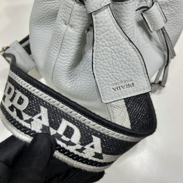 Prada Bucket Bag Grey For Women, Women's Bags 9.8in/25cm