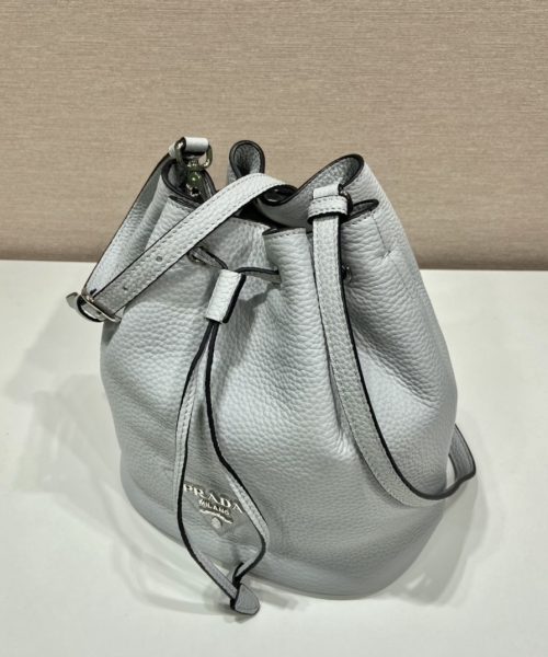 Prada Bucket Bag Grey For Women, Women's Bags 9.8in/25cm