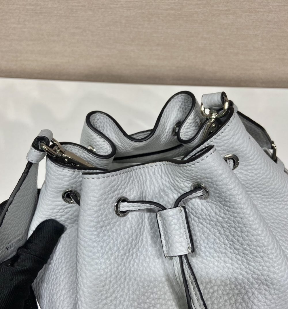 Prada Bucket Bag Grey For Women, Women's Bags 9.8in/25cm