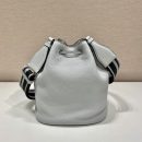 Prada Bucket Bag Grey For Women, Women's Bags 9.8in/25cm