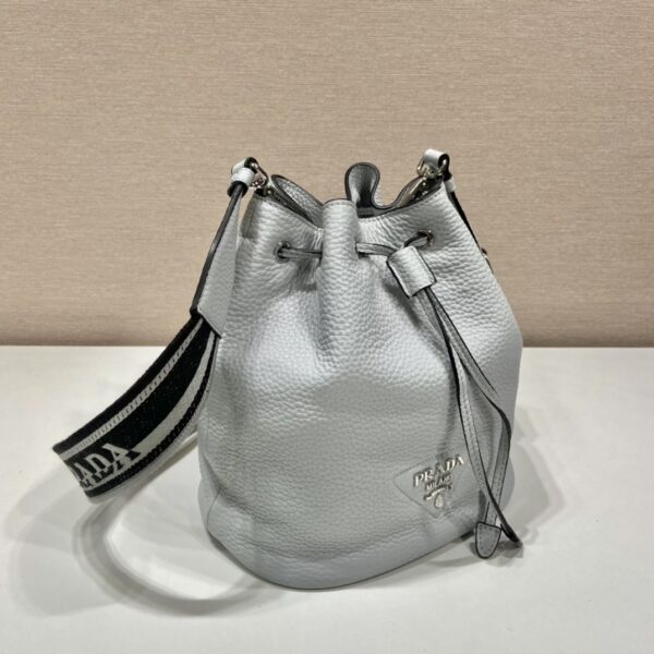 Prada Bucket Bag Grey For Women, Women's Bags 9.8in/25cm