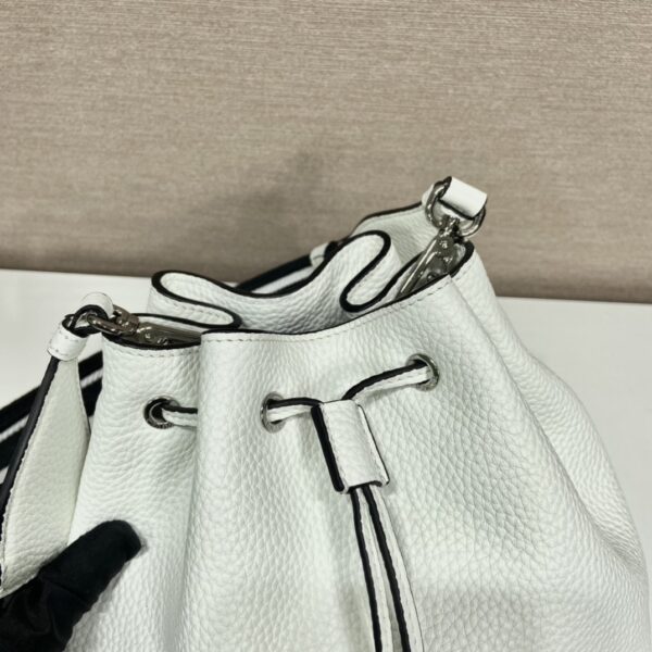 Prada Bucket Bag White For Women, Women's Bags 9.8in/25cm 1BE060_2DKV_F0009_V_3OO