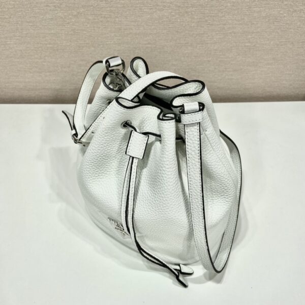 Prada Bucket Bag White For Women, Women's Bags 9.8in/25cm 1BE060_2DKV_F0009_V_3OO