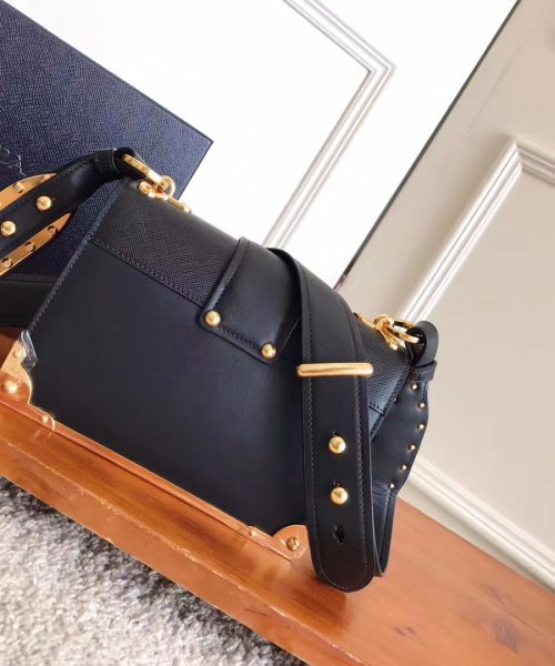 Prada Cahier Bag Black For Women, Women's Bags 7.9in/20cm