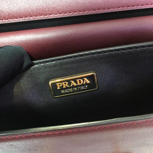 Prada Cahier Bag Dark Red For Women, Women's Bags 7.9in/20cm