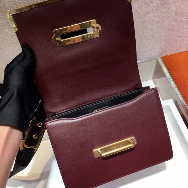 Prada Cahier Bag Dark Red For Women, Women's Bags 7.9in/20cm