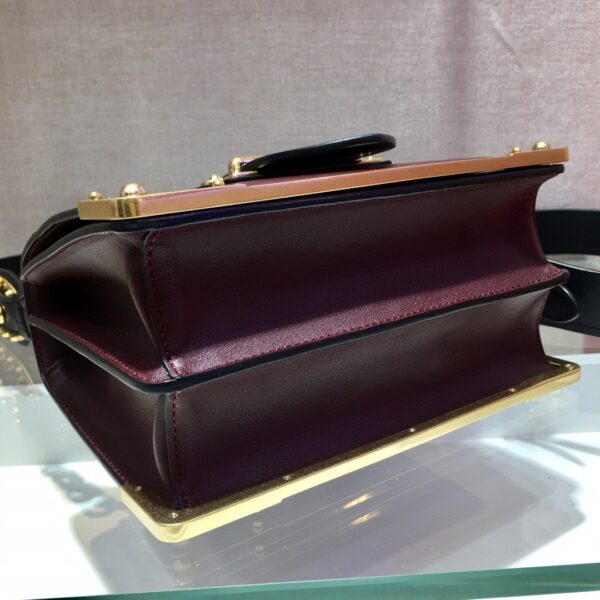 Prada Cahier Bag Dark Red For Women, Women's Bags 7.9in/20cm