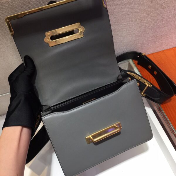 Prada Cahier Bag Grey For Women, Women's Bags 7.9in/20cm