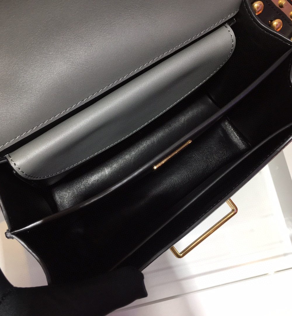 Prada Cahier Bag Grey For Women, Women's Bags 7.9in/20cm