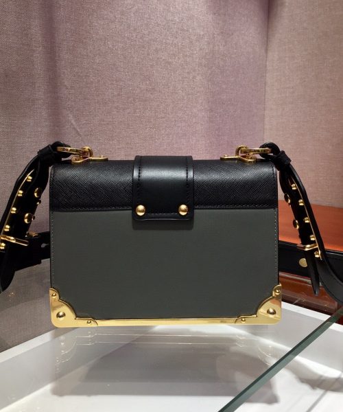 Prada Cahier Bag Grey For Women, Women's Bags 7.9in/20cm
