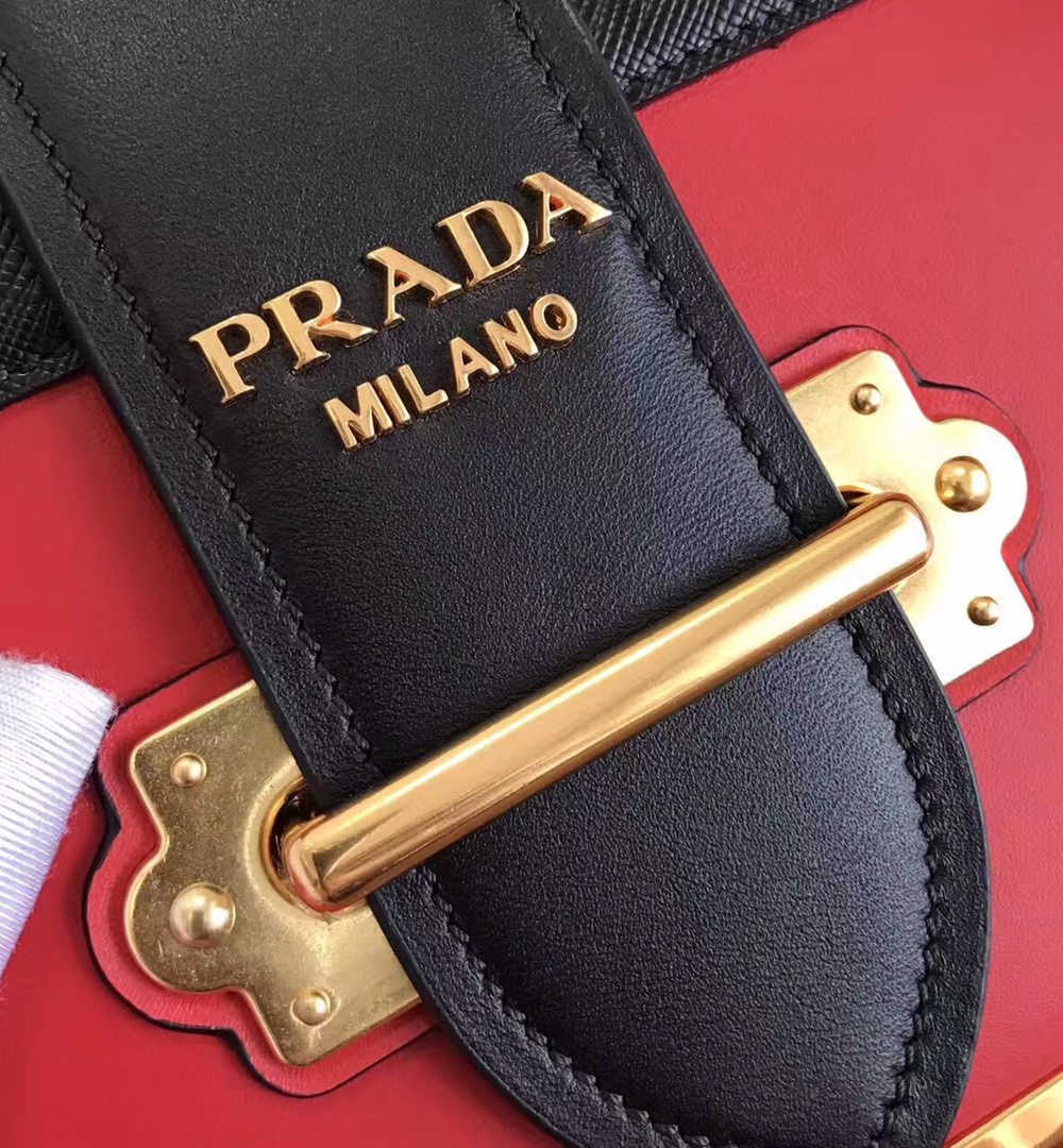 Prada Cahier Bag Red For Women, Women's Bags 7.9in/20cm