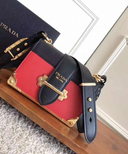 Prada Cahier Bag Red For Women, Women's Bags 7.9in/20cm