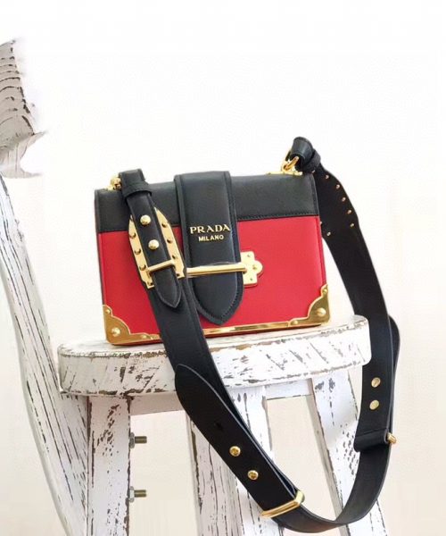Prada Cahier Bag Red For Women, Women's Bags 7.9in/20cm