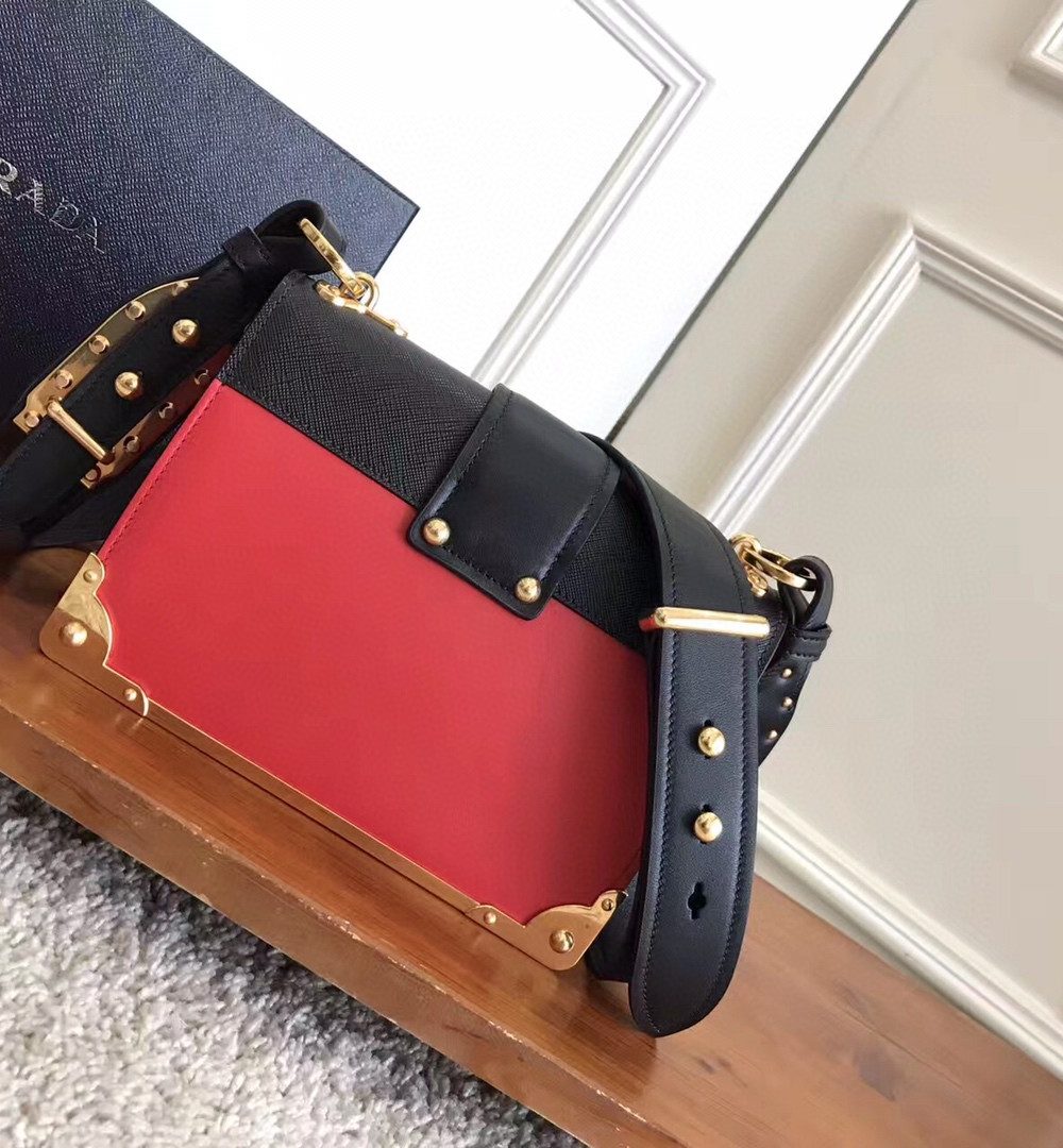 Prada Cahier Bag Red For Women, Women's Bags 7.9in/20cm
