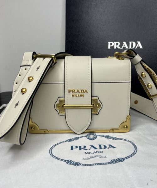 Prada Cahier Bag White For Women, Women's Bags 7.9in/20cm 1BD045_2AIX_F0009_V_XCH