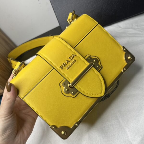 Prada Cahier Bag Yellow For Women, Women's Bags 7.9in/20cm 1BD045_2AIX_F0377_V_XCH