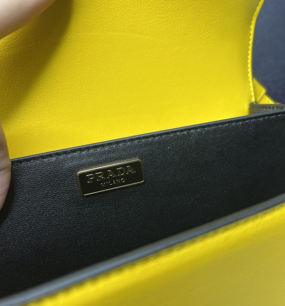 Prada Cahier Bag Yellow For Women, Women's Bags 7.9in/20cm 1BD045_2AIX_F0377_V_XCH