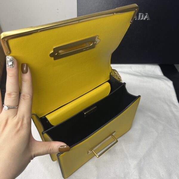 Prada Cahier Bag Yellow For Women, Women's Bags 7.9in/20cm 1BD045_2AIX_F0377_V_XCH