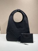 Prada Canvas Hobo Bag Black For Women, Women's Bags 25.6in/65cm 2VY005_010_F0002_V_OLO