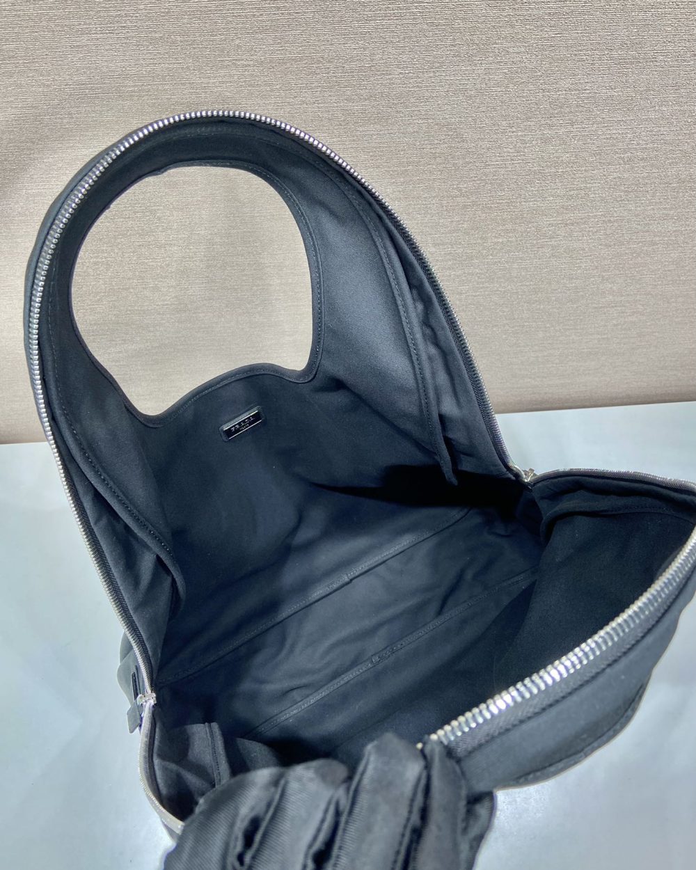 Prada Canvas Hobo Bag Black For Women, Women's Bags 25.6in/65cm 2VY005_010_F0002_V_OLO