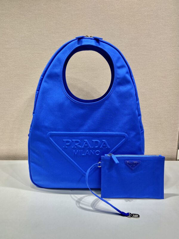 Prada Canvas Hobo Bag Blue For Women, Women's Bags 25.6in/65cm 2VY005_010_F0215_V_OLO