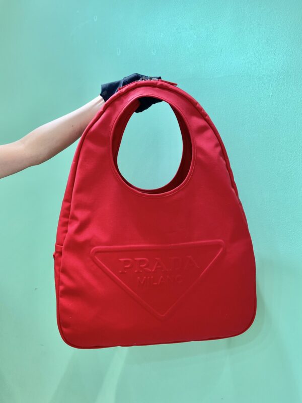 Prada Canvas Hobo Bag Red For Women, Women's Bags 25.6in/65cm