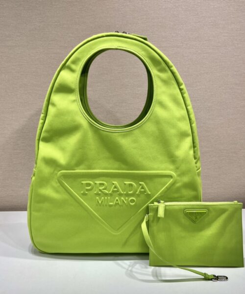 Prada Canvas Hobo Bag Yellow For Women, Women's Bags 25.6in/65cm