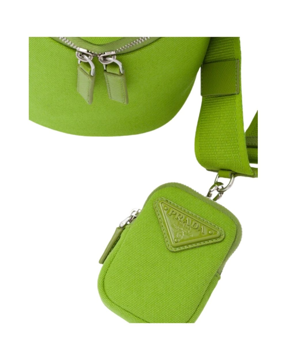 Prada Canvas Shoulder Bag Green For Women 2VH147_010_F0613_V_OOO