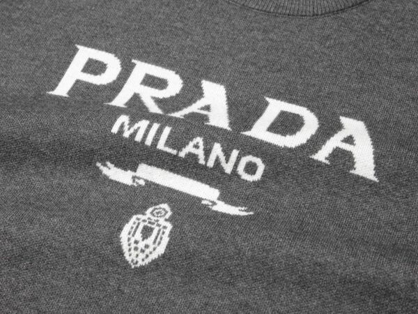 Prada Cashmere Crewneck Sweater Grey For Men
