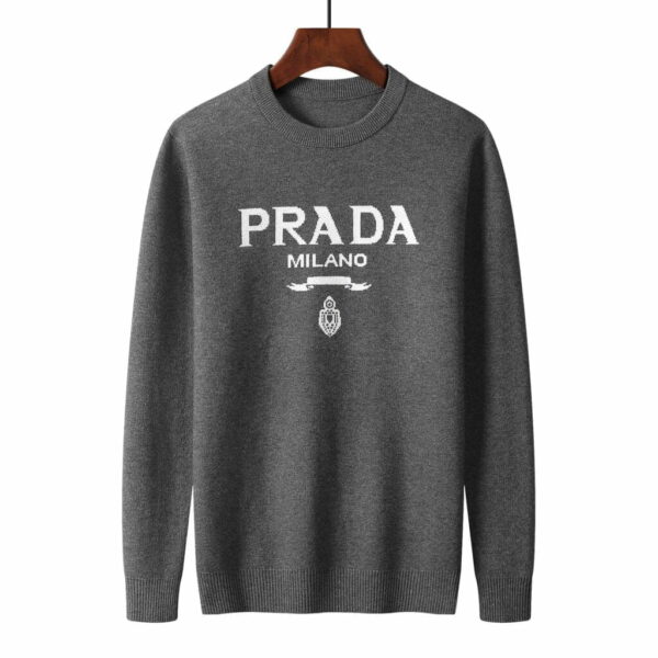 Prada Cashmere Crewneck Sweater Grey For Men